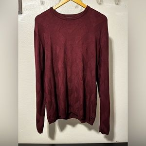 EMPORIO ARMANI Men’s Fine knit crewneck sweater in Merlot. Size XXL. Pre owned